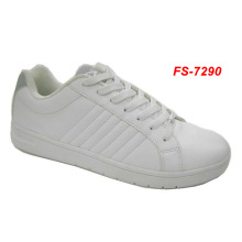 barato sapato casual branco para homem e mulher, sapatos de skate branco liso baratos